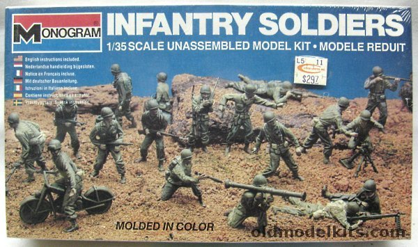 Monogram 1/35 Infantry Soldiers - 18 US Army Military Figures - (The Fabulous G.I.s), 6304 plastic model kit